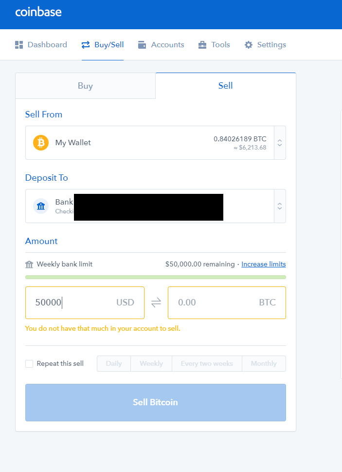 Coinbase Bitcoin Cash Out Limit